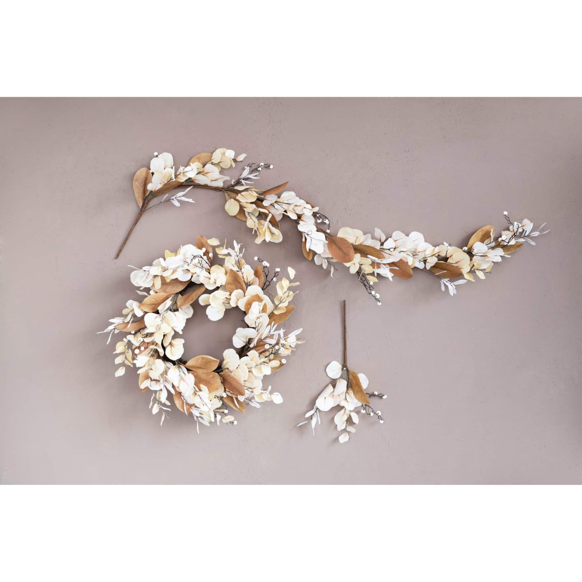 Hello Honey® 30" Cream Faux Magnolia & Eucalyptus Wreath